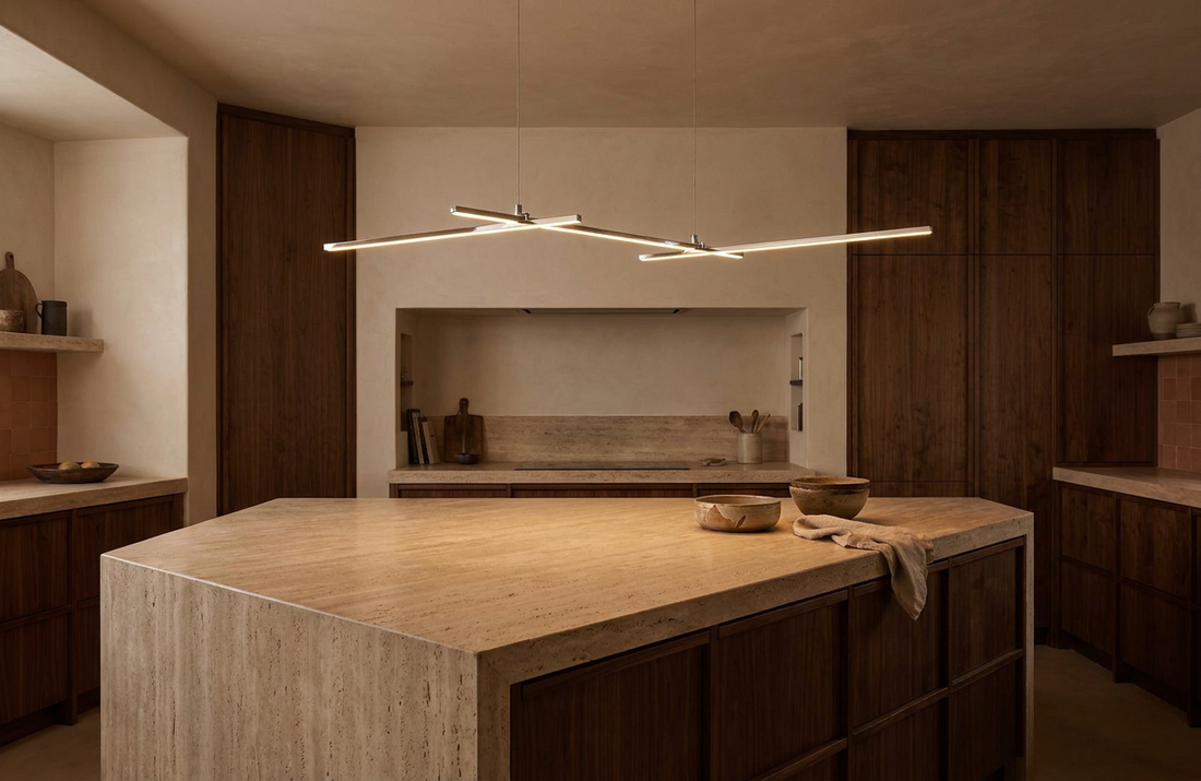 Suspension LED Métal Composite Chromé · Thasos · photo 7