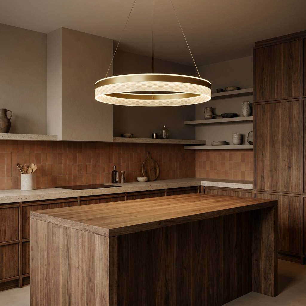 Suspension 2 Lampes LED Acier Composite Doré · photo 6