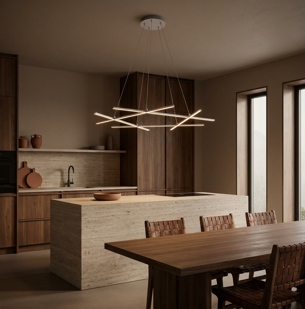 Suspension LED Acier Composite Argenté · Andros · photo 7