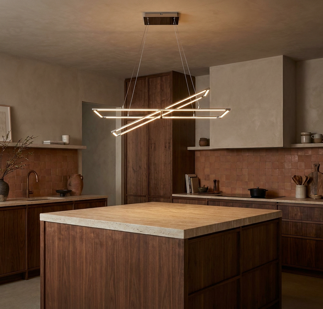 Suspension LED Acier Composite Chromé · Kseros · photo 7