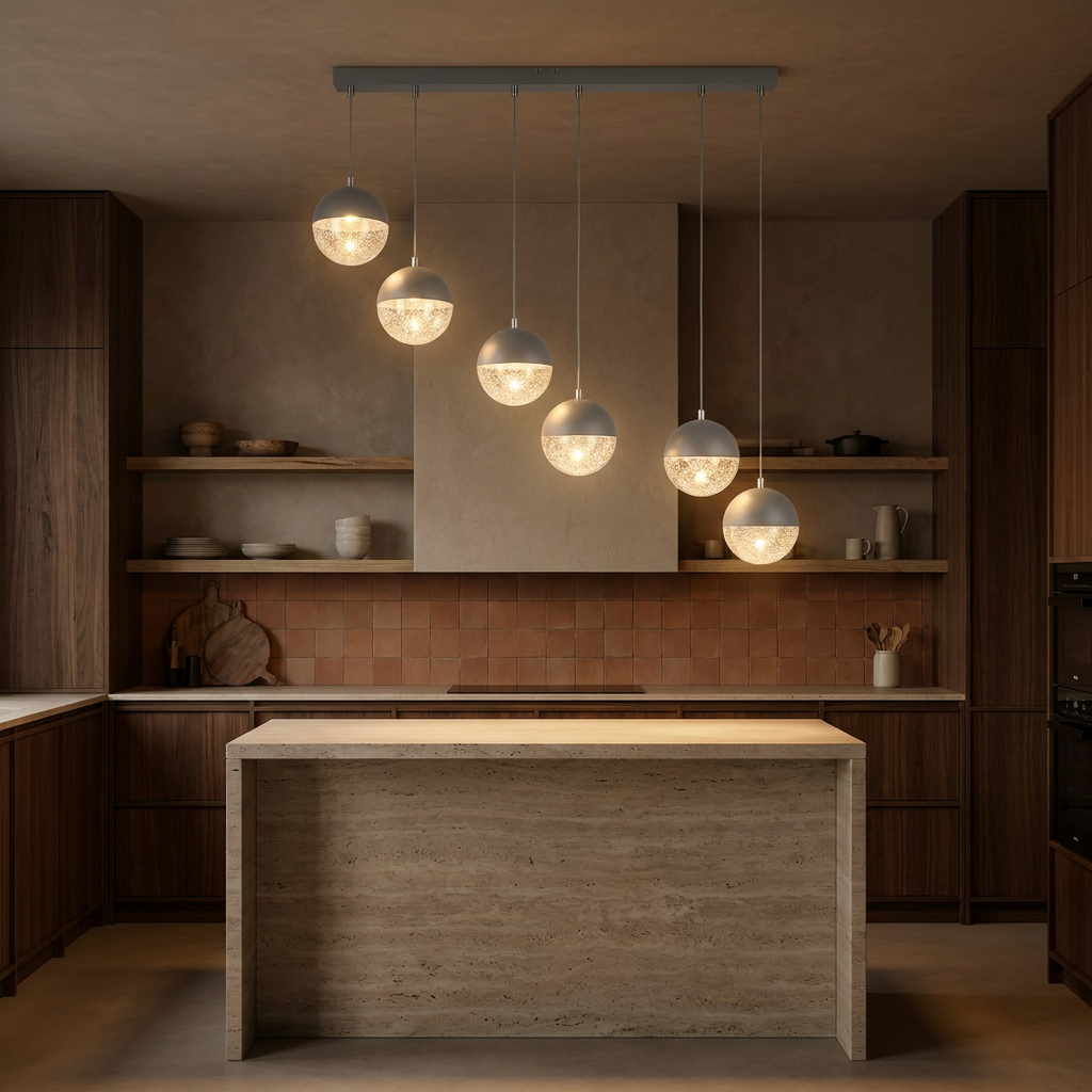Suspension LED Métal Verre Gris · Furni · photo 7