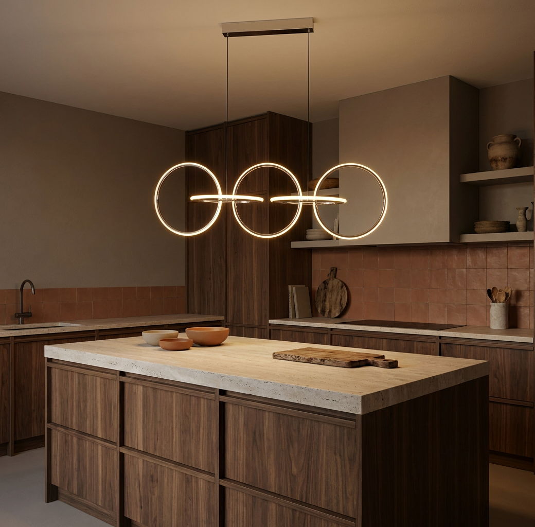 Suspension LED Acier Composite Chromé · Kos · photo 6