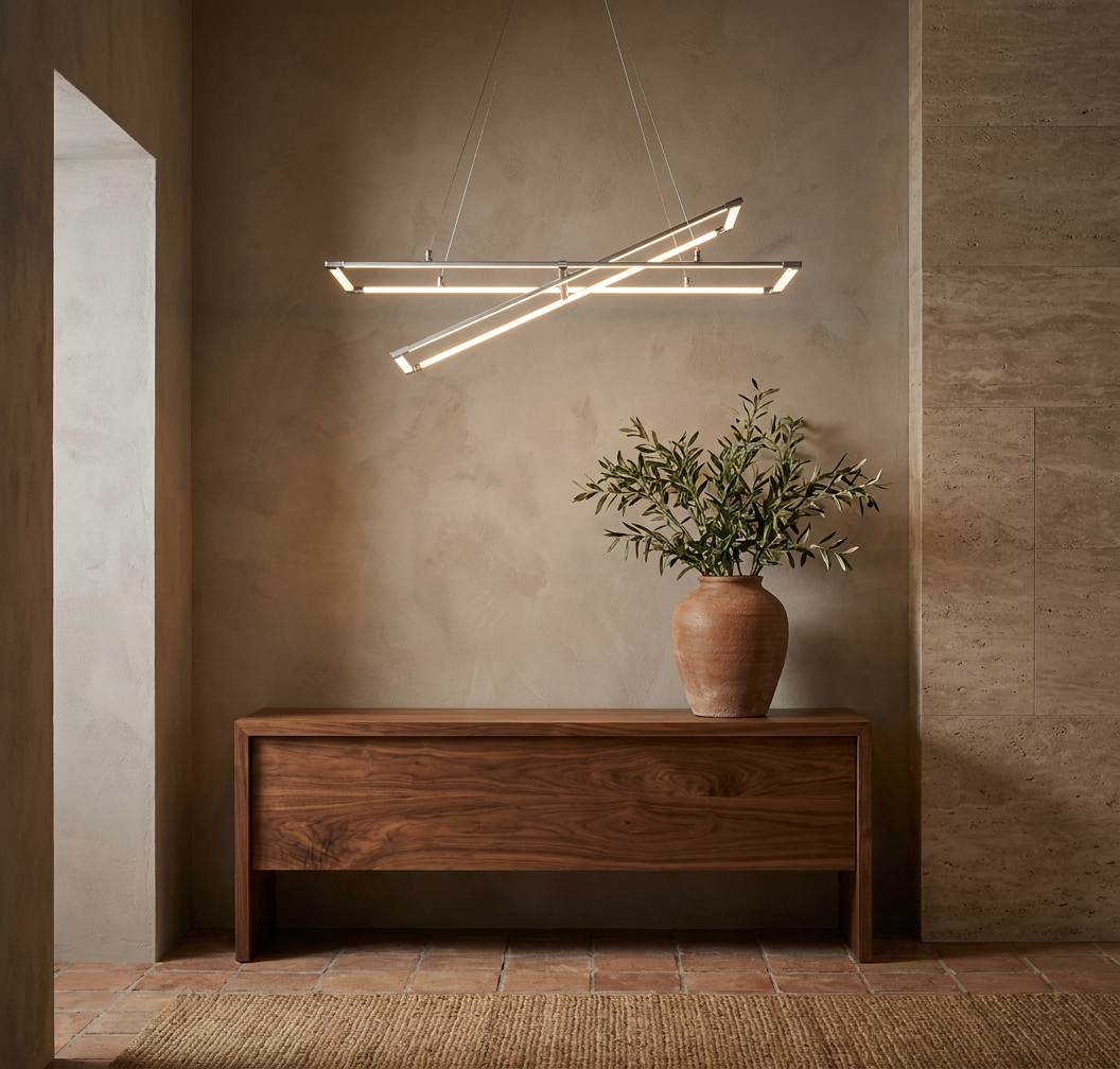 Suspension LED Acier Composite Chromé · Kseros · photo 8
