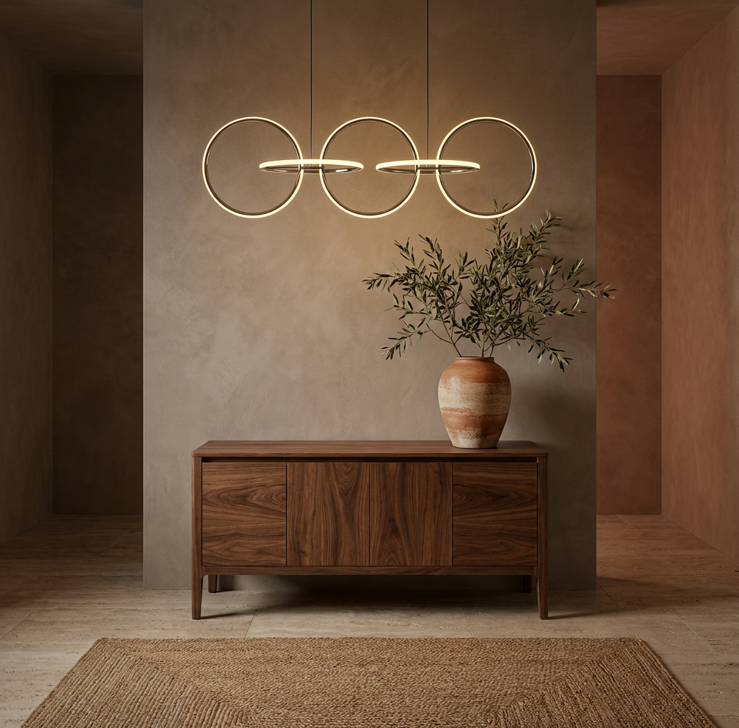 Suspension LED Acier Composite Chromé · Kos · photo 7