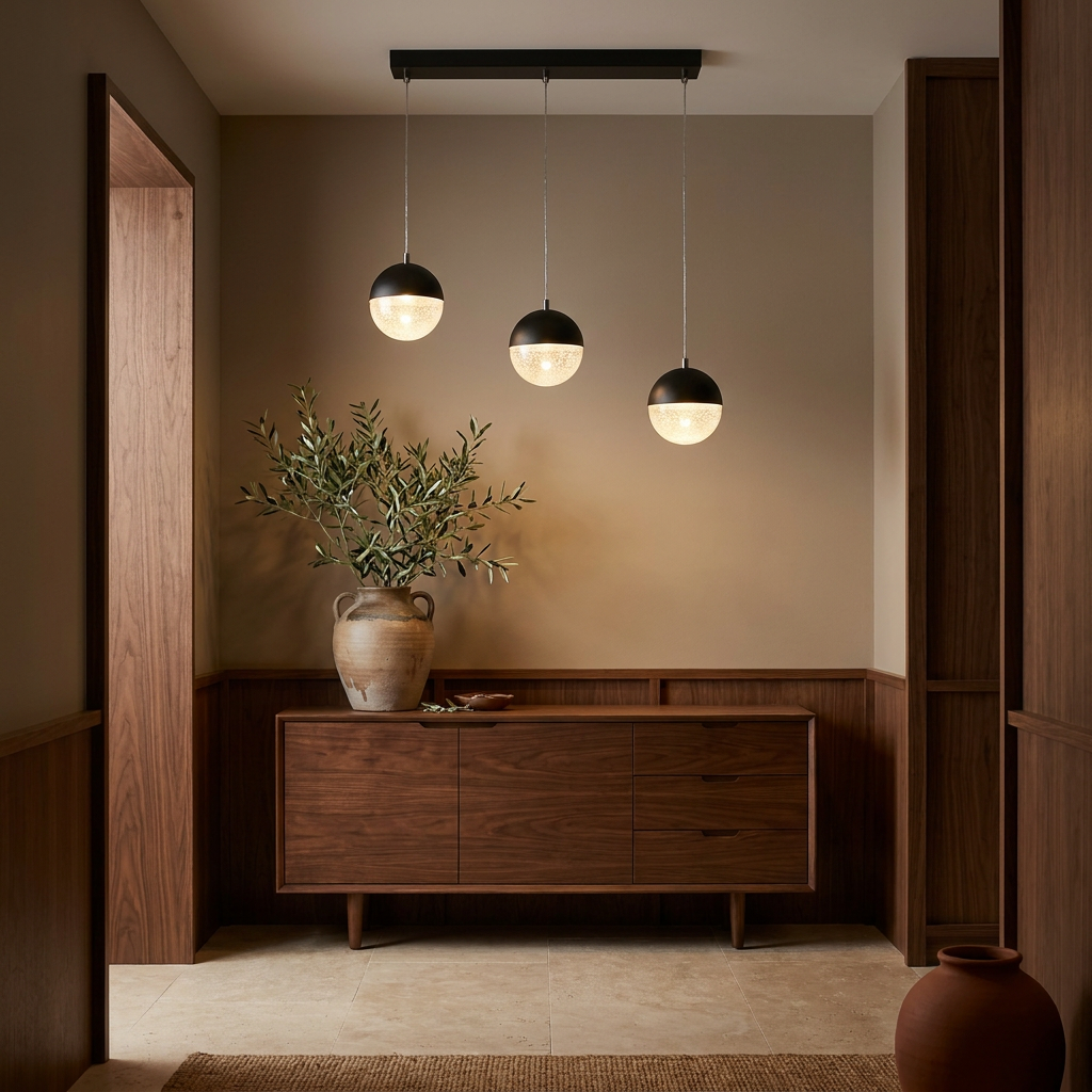 Suspension LED Métal Verre Noir · Furni · photo 8