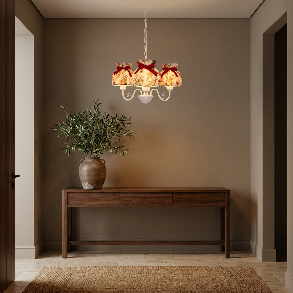 Suspension 3 Lampes Blanc et Rouge · Rozano · photo 7