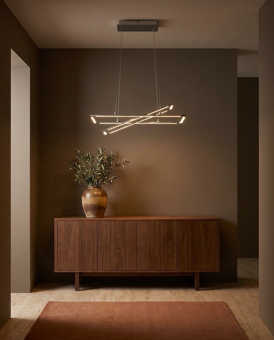 Suspension LED Acier Composite Argenté Gris · Kseros · photo 8