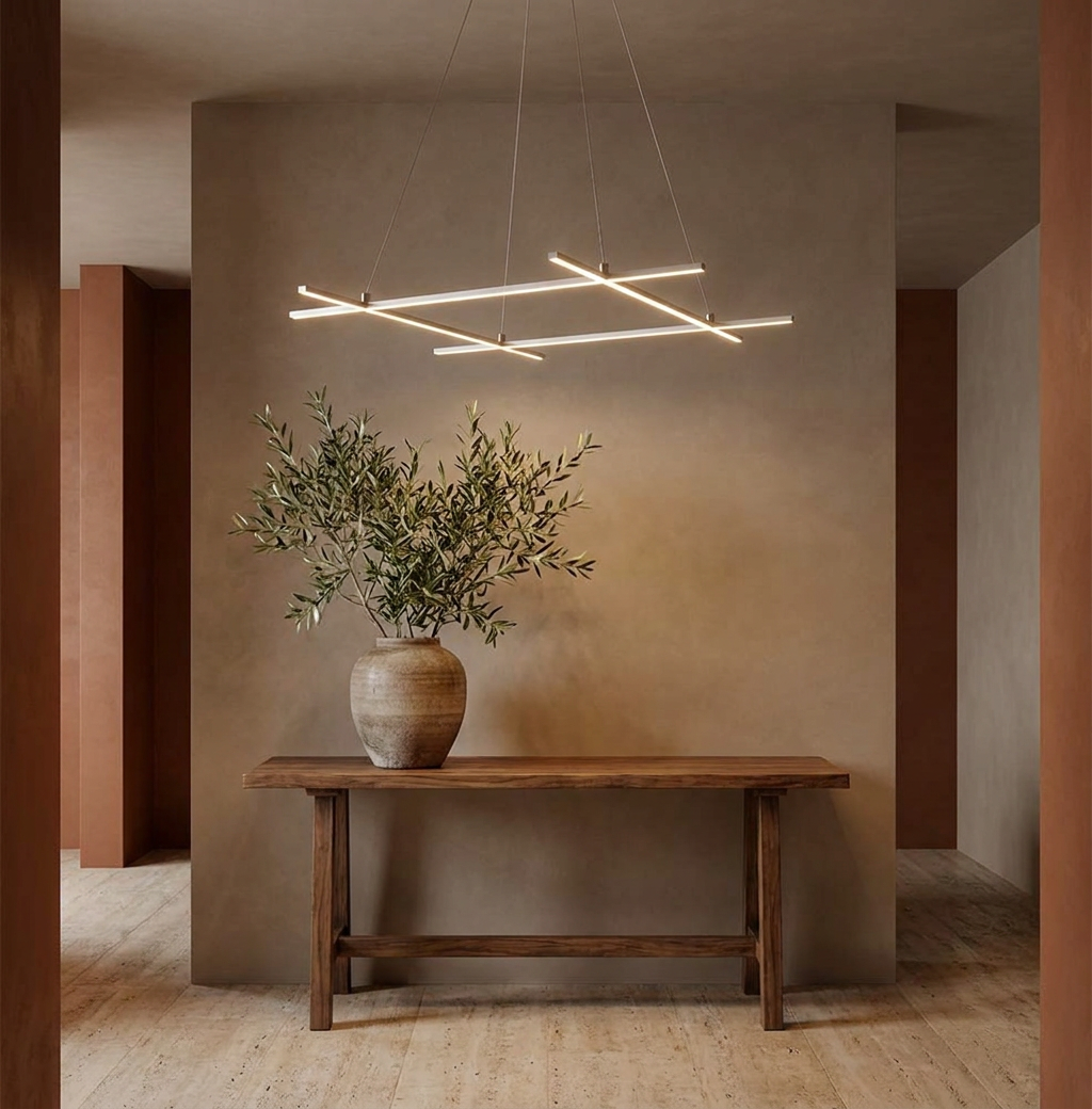 Suspension LED Acier Composite Argenté · Andros · photo 8