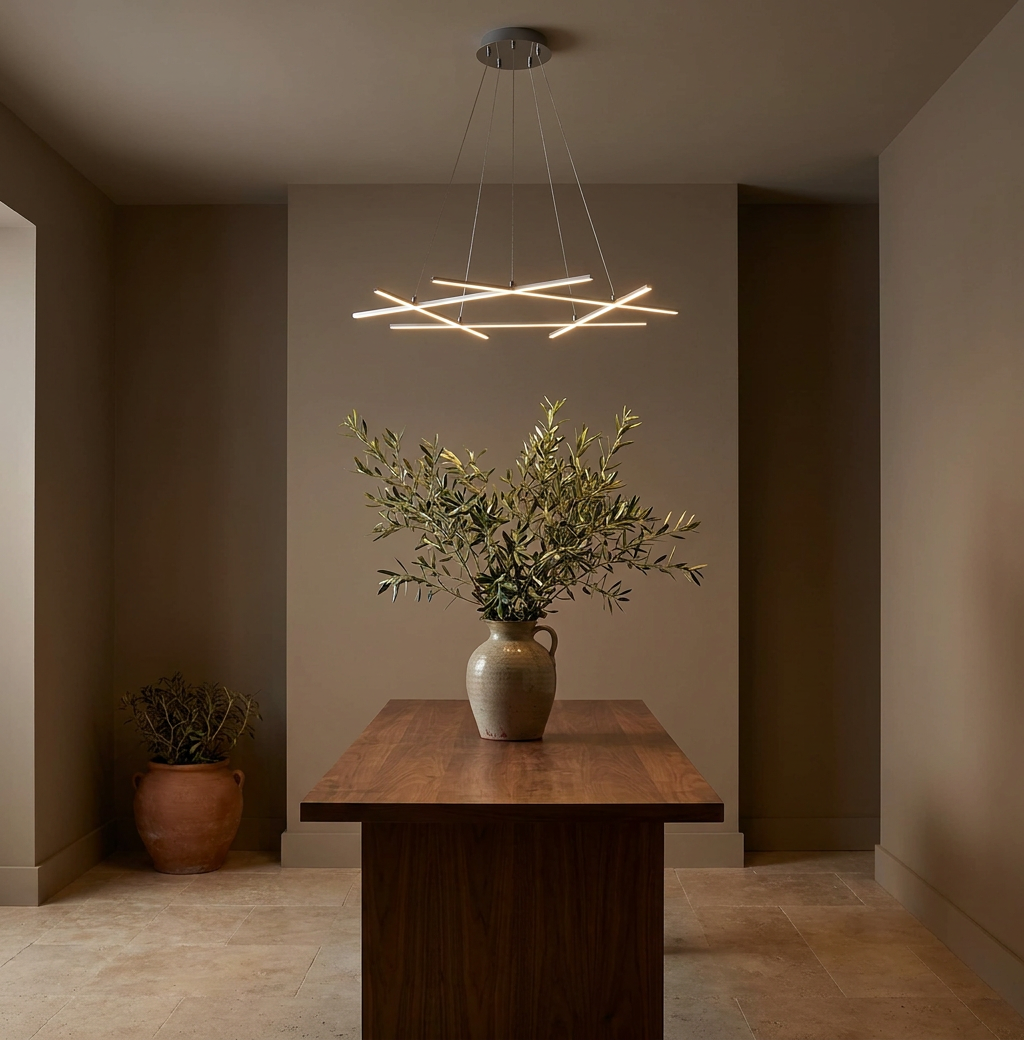 Suspension LED Acier Composite Argenté · Andros · photo 8