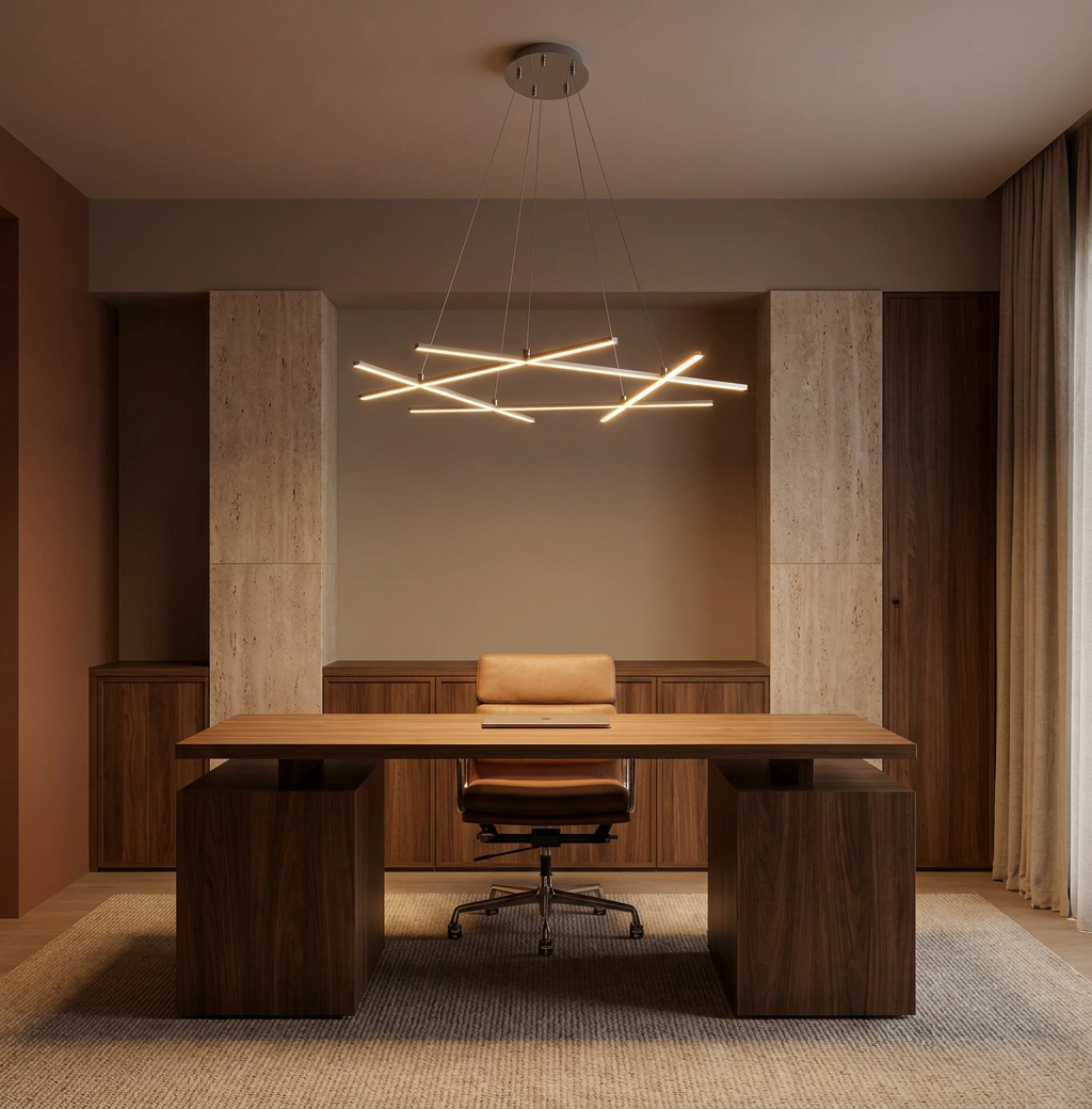 Suspension LED Acier Composite Argenté · Andros · photo 9