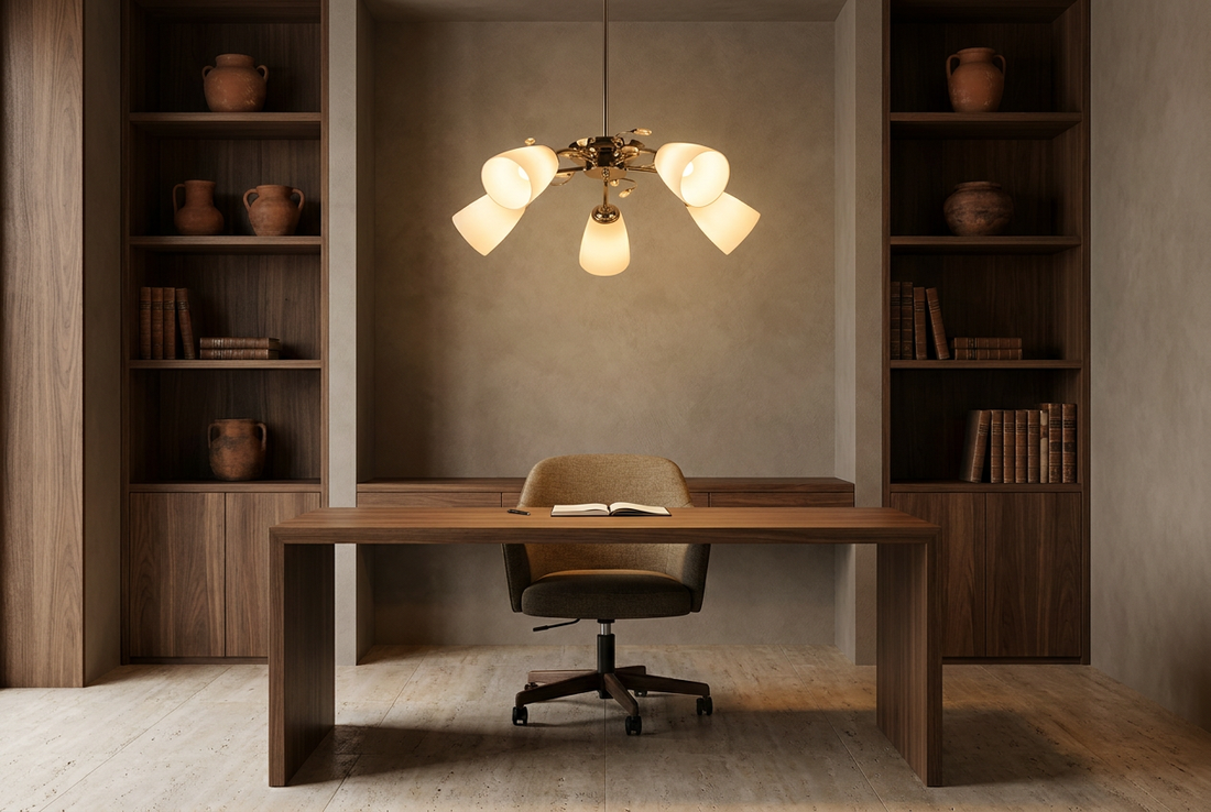 Suspension 5 Lampes Acier Verre Chromé · Ursella · photo 8