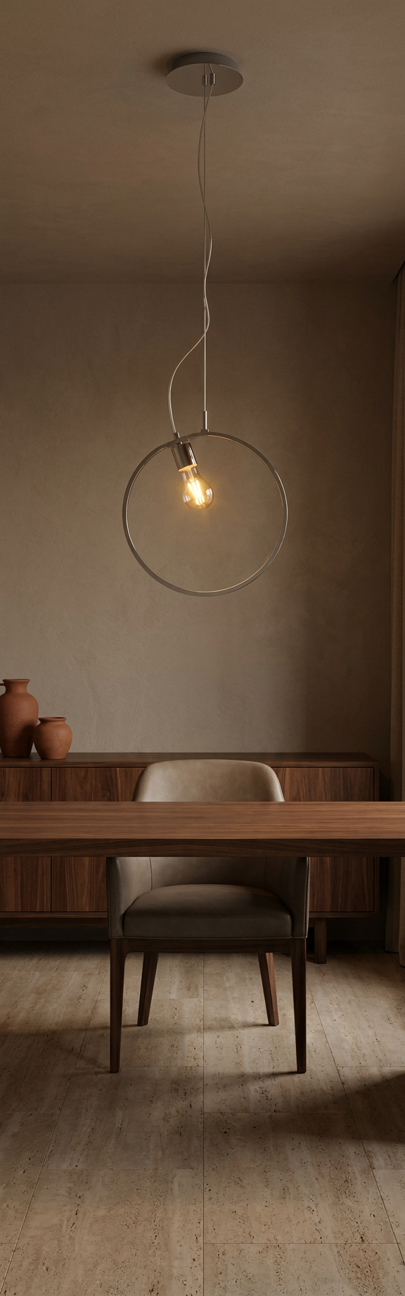Suspension 2 Lampes LED Acier Composite Chromé · Skiros · photo 9