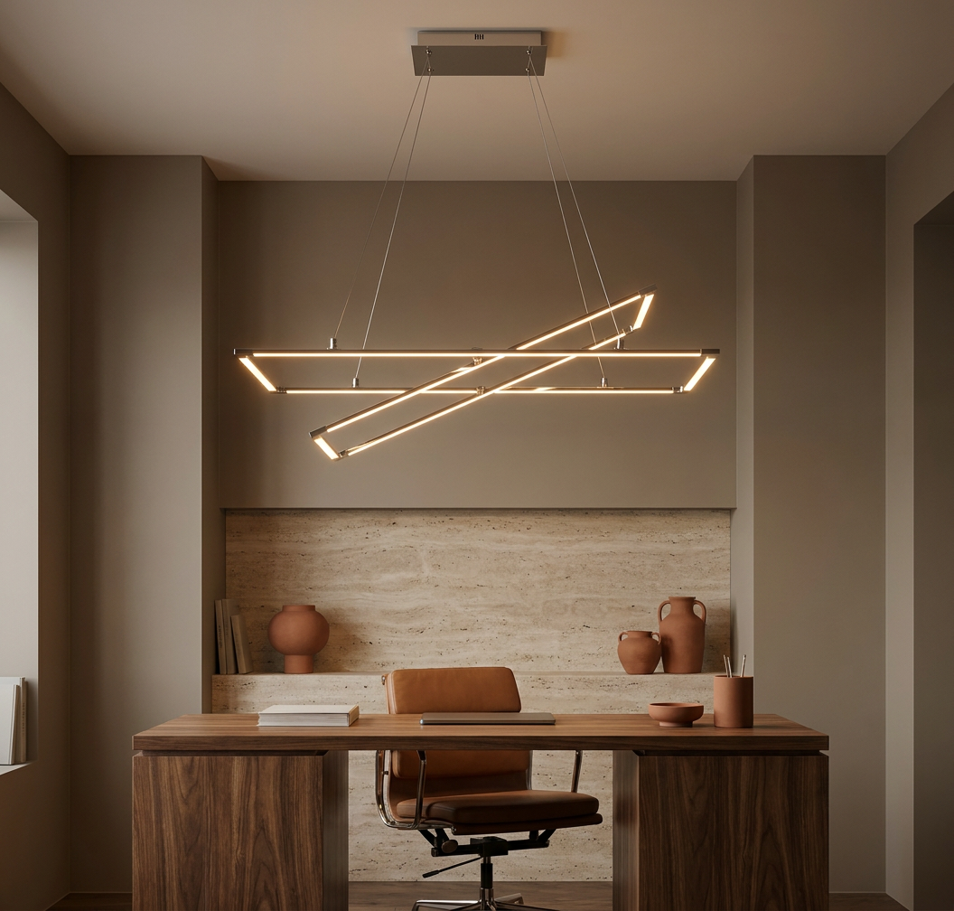 Suspension LED Acier Composite Chromé · Kseros · photo 9