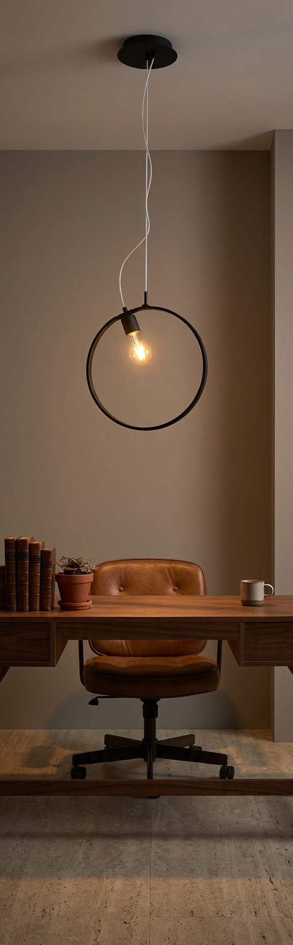 Suspension 2 Lampes LED Acier Composite Noir · Skiros · photo 9