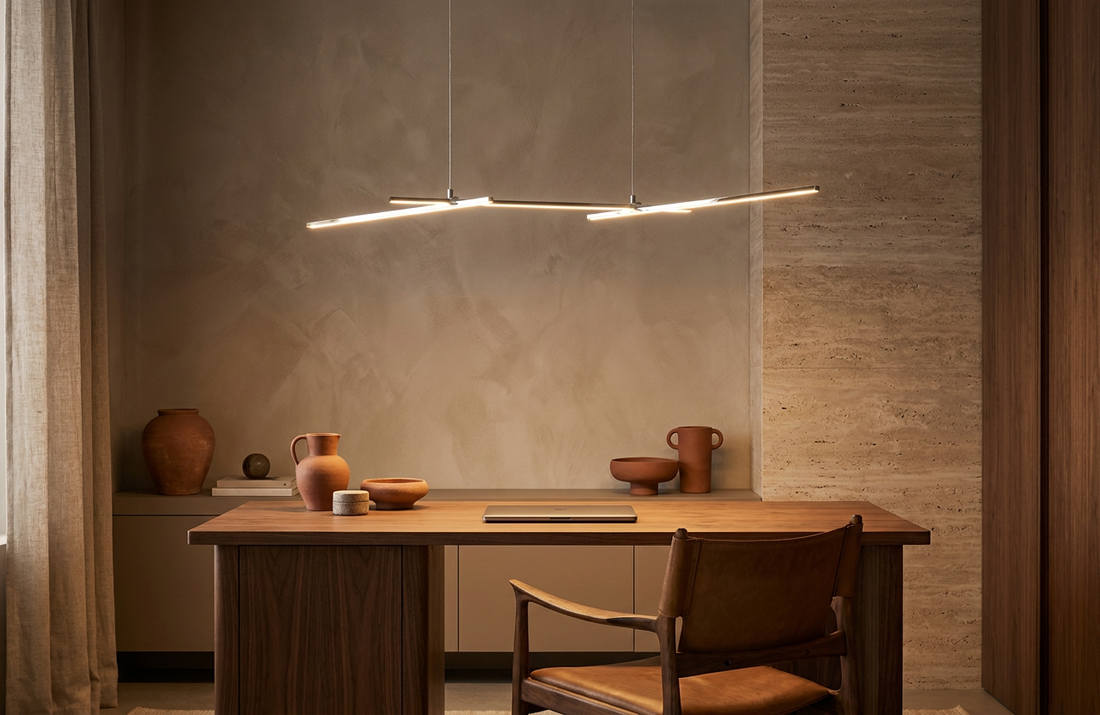 Suspension LED Métal Composite Chromé · Thasos · photo 9