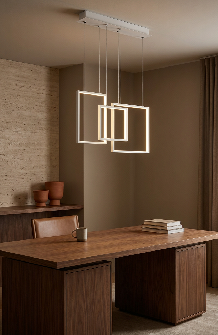 Suspension LED Acier Composite Blanc · Keos · photo 9