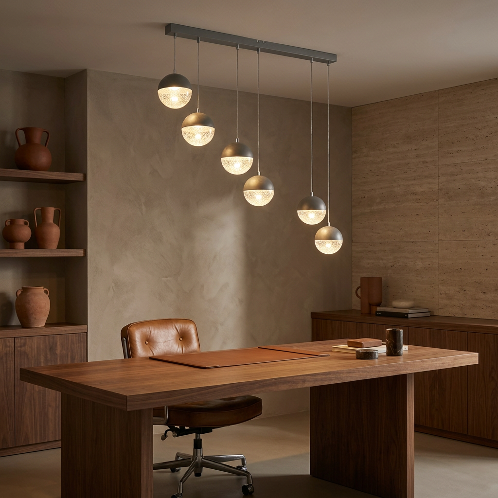 Suspension LED Métal Verre Gris · Furni · photo 9