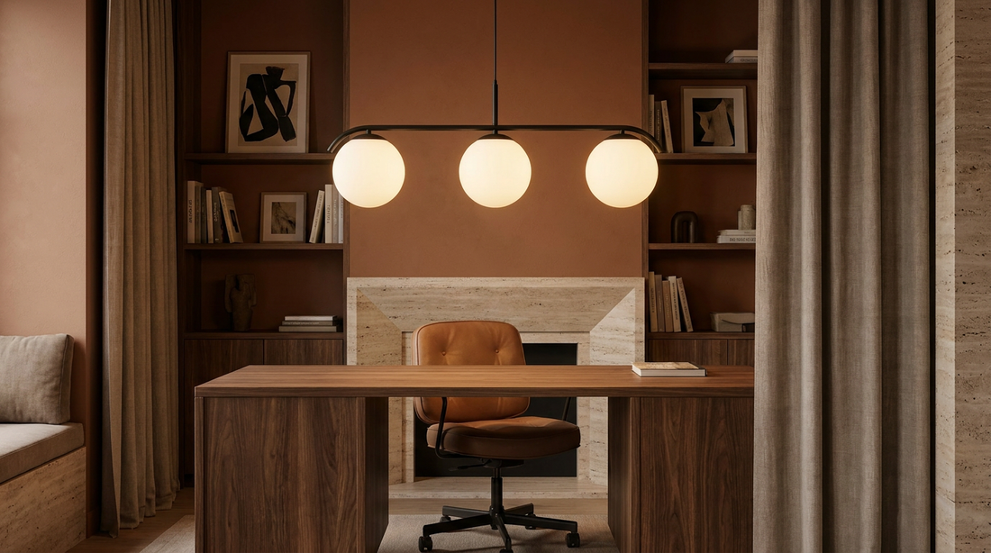 Suspension 3 Lampes Acier Verre Noir · Amadeo · photo 8