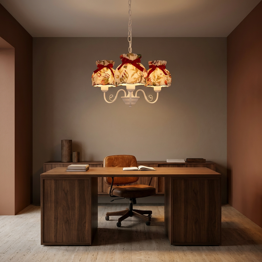 Suspension 3 Lampes Blanc et Rouge · Rozano · photo 8