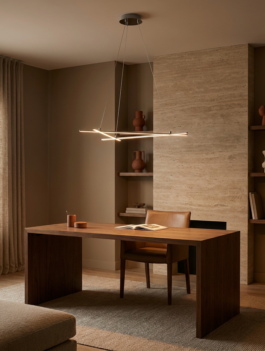 Suspension LED Acier Composite Argenté · Andros · photo 9