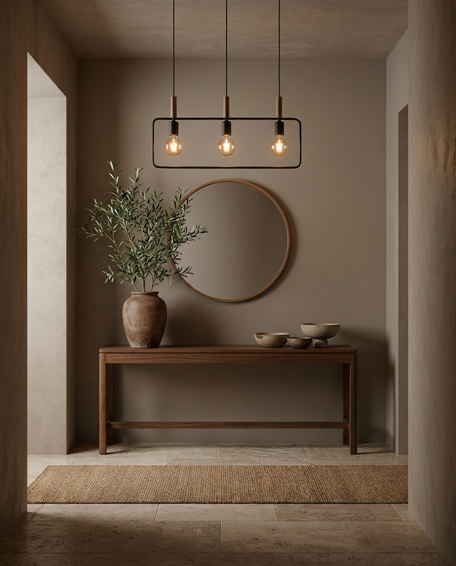 Suspension 3 Lampes Métal Bois Noir · Frame · photo 8