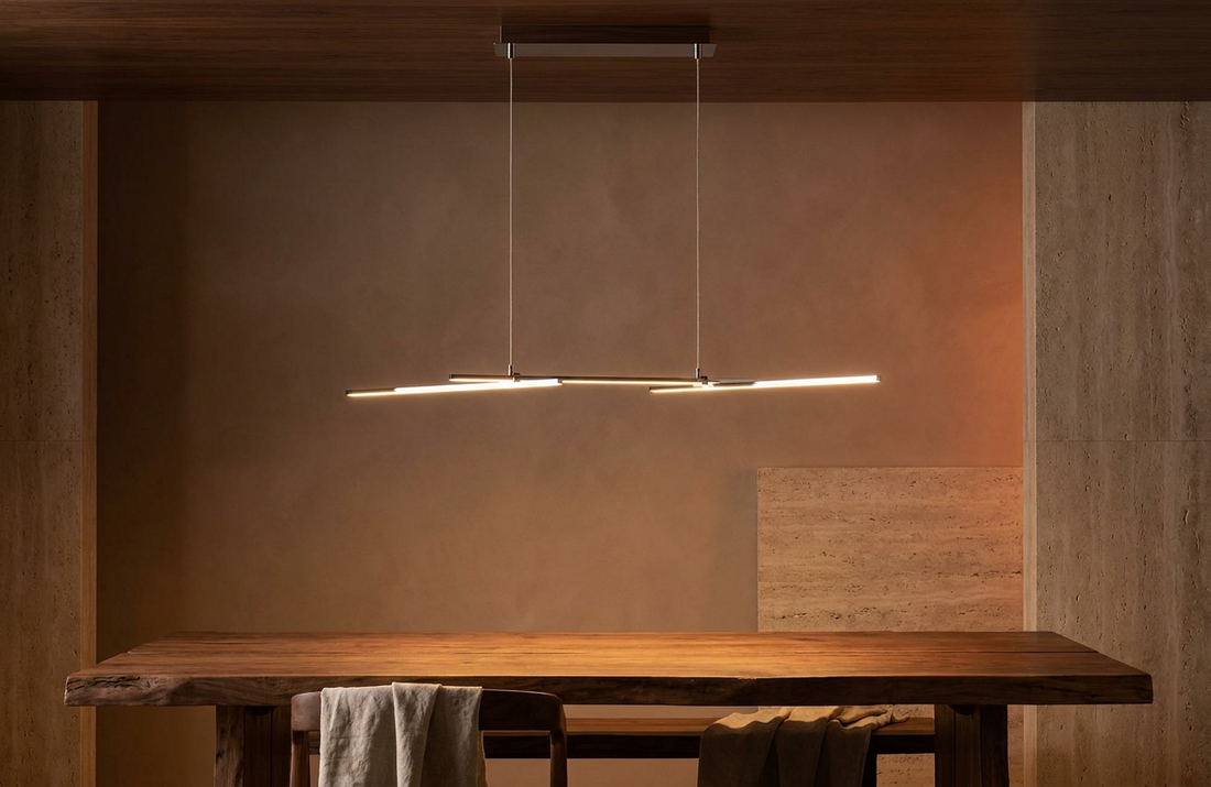 Suspension LED Métal Composite Chromé · Thasos · photo 10