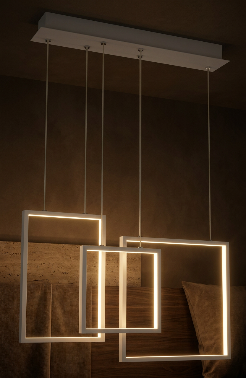 Suspension LED Acier Composite Blanc · Keos · photo 10