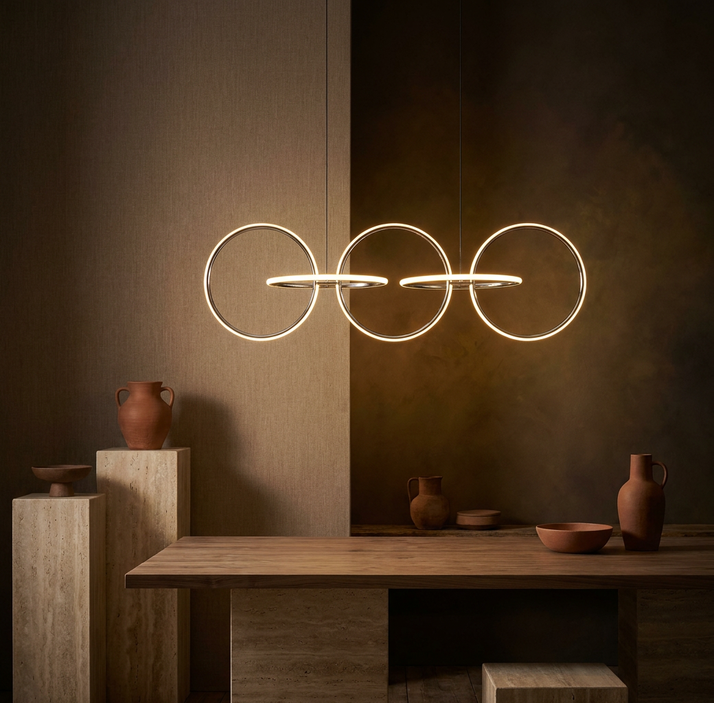 Suspension LED Acier Composite Chromé · Kos · photo 9