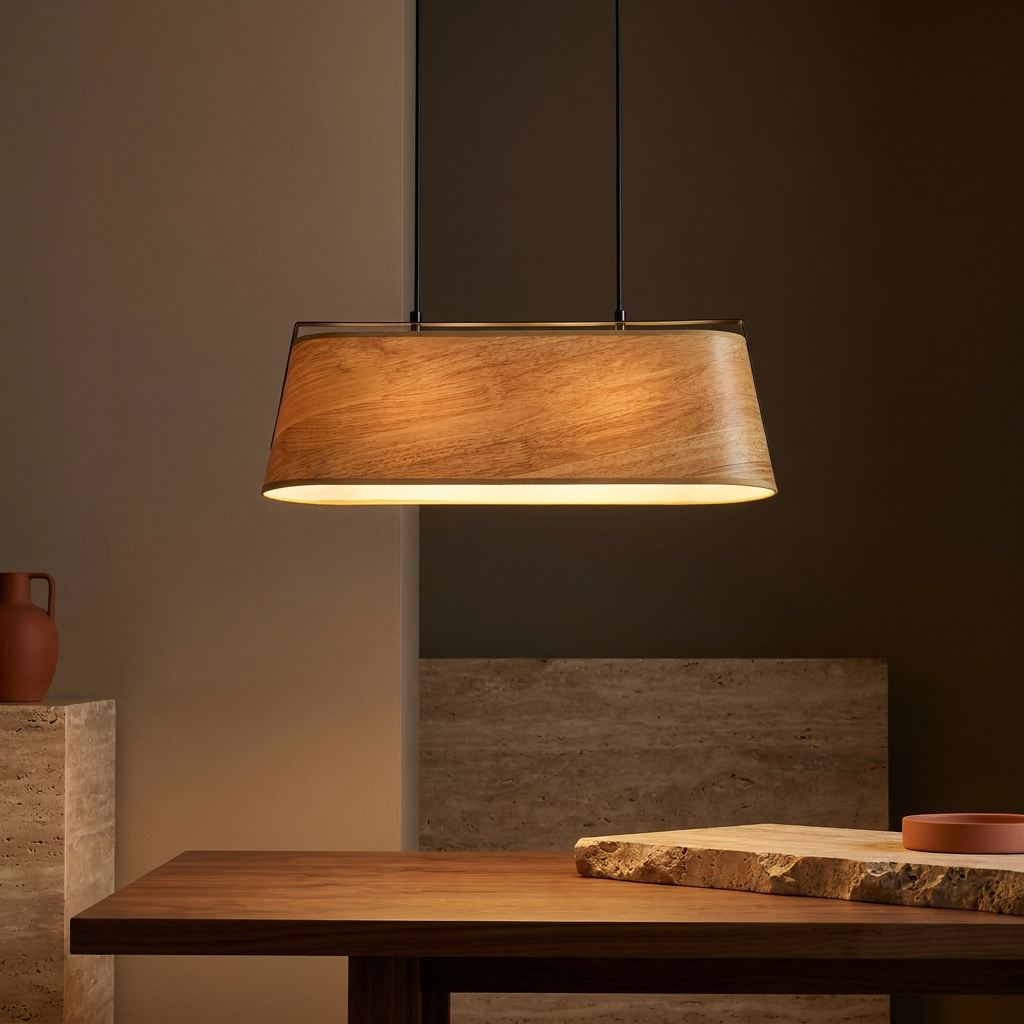 Suspension 2 Lampes Acier Jaune · photo 9