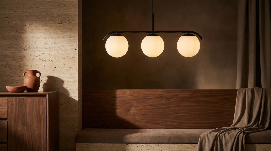 Suspension 3 Lampes Acier Verre Noir · Amadeo · photo 9