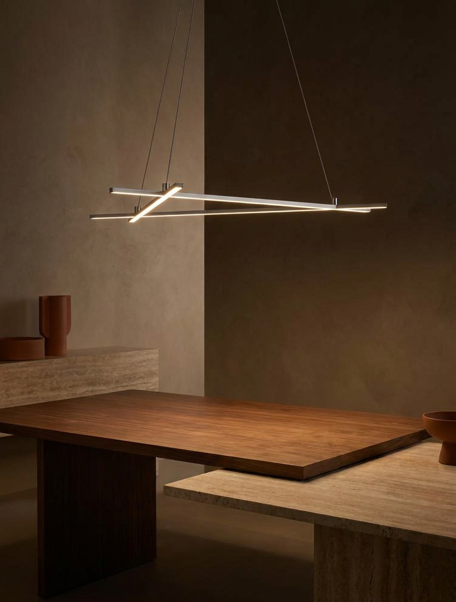 Suspension LED Acier Composite Argenté · Andros · photo 10