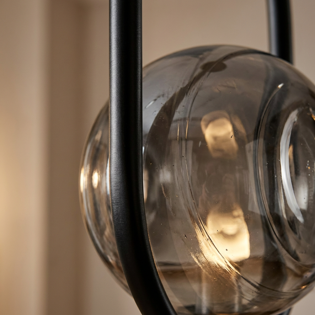 Suspension Métal Verre Noir · Cordel · photo 12