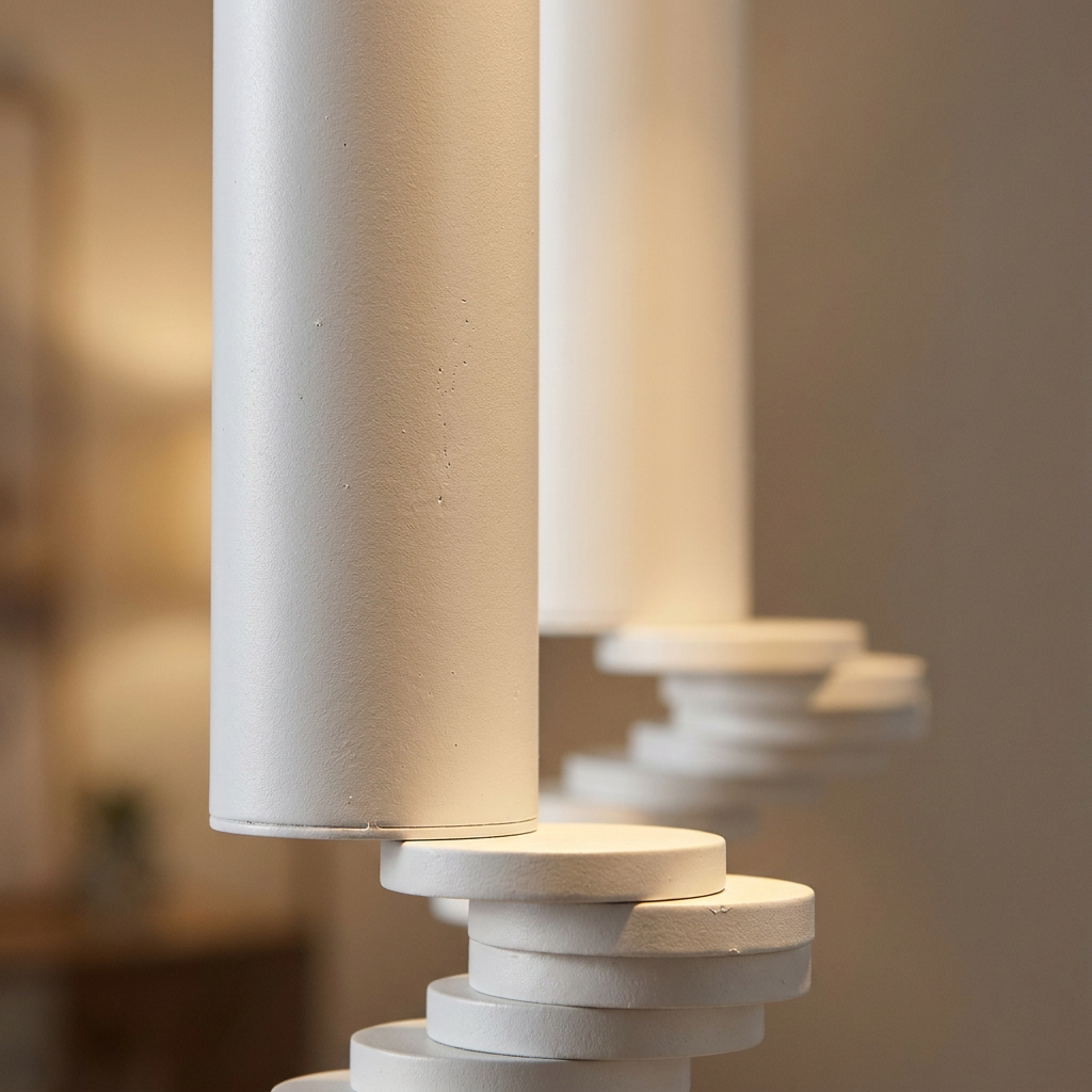 Suspension 2 Lampes Acier Blanc · photo 10