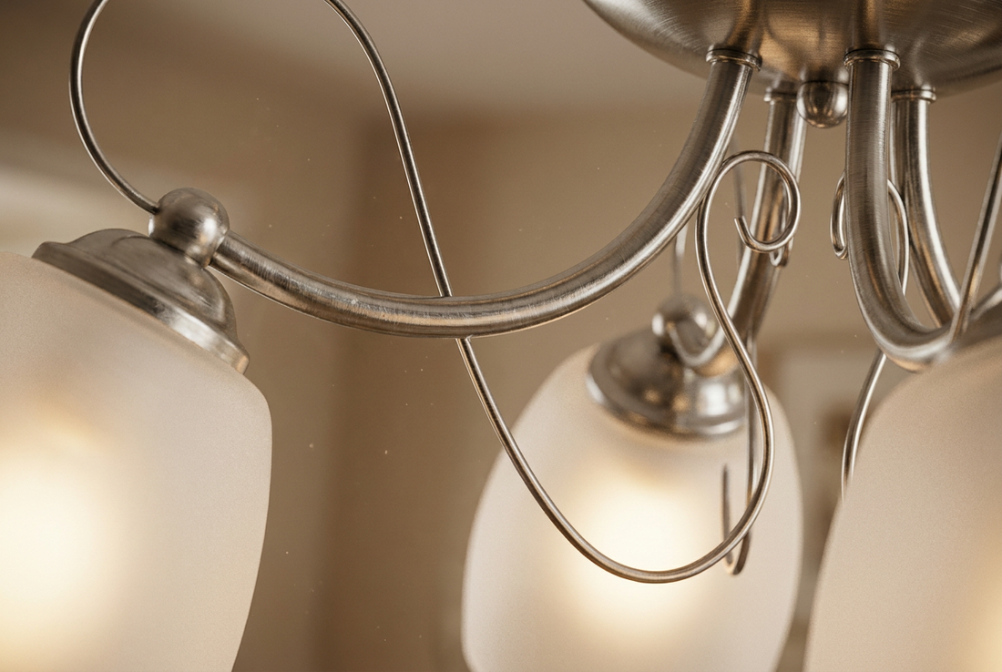 Suspension 3 Lampes Acier Verre Chromé · Amba · photo 10