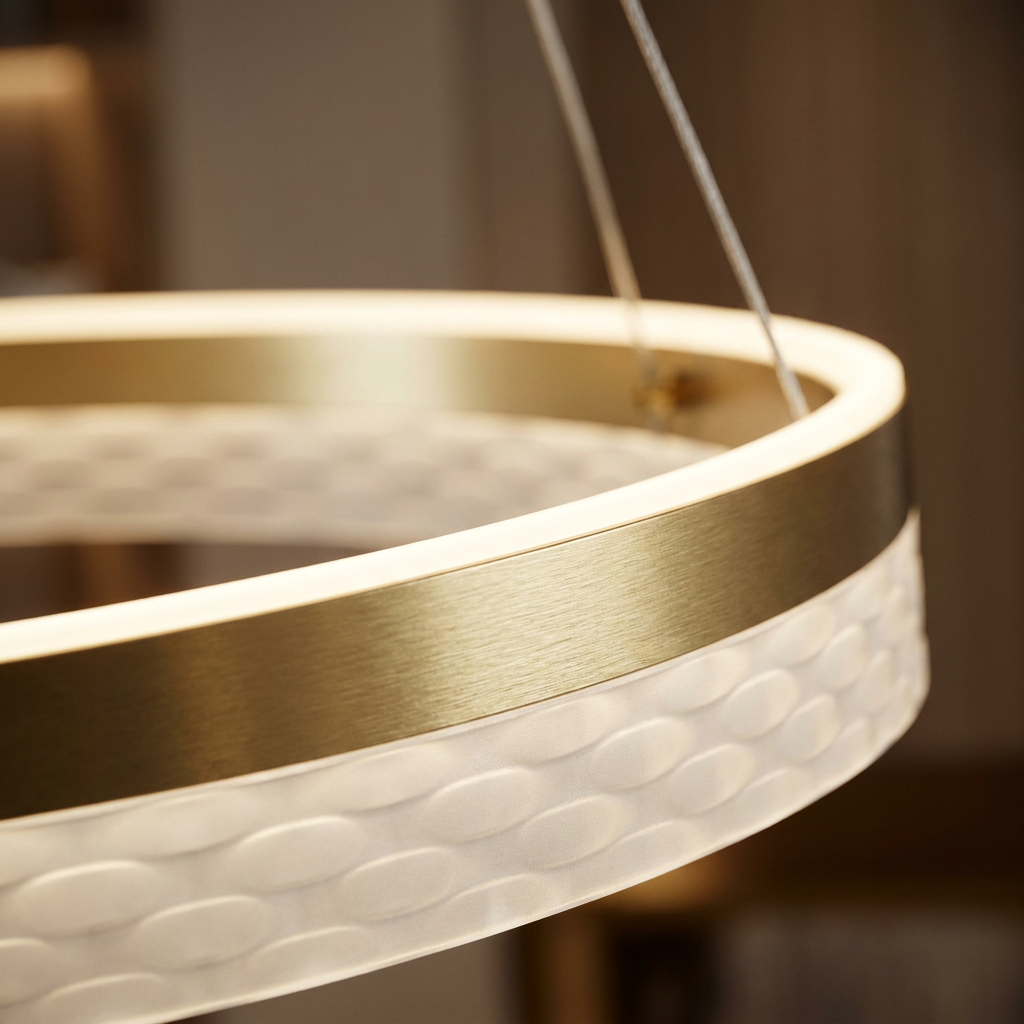 Suspension 2 Lampes LED Acier Composite Doré · photo 10