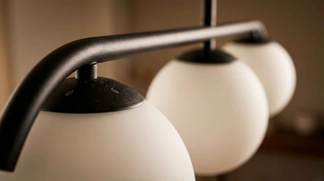 Suspension 3 Lampes Acier Verre Noir · Amadeo · photo 10