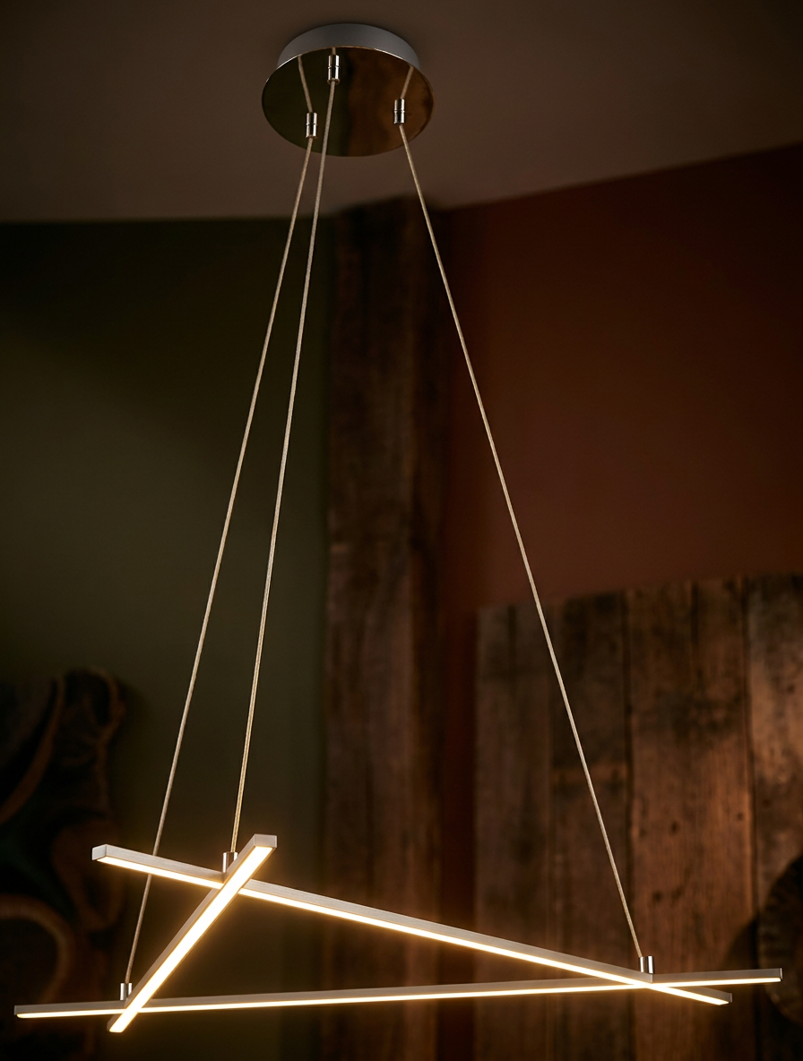 Suspension LED Acier Composite Argenté · Andros · photo 12