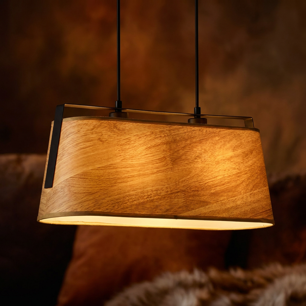 Suspension 2 Lampes Acier Jaune · photo 11