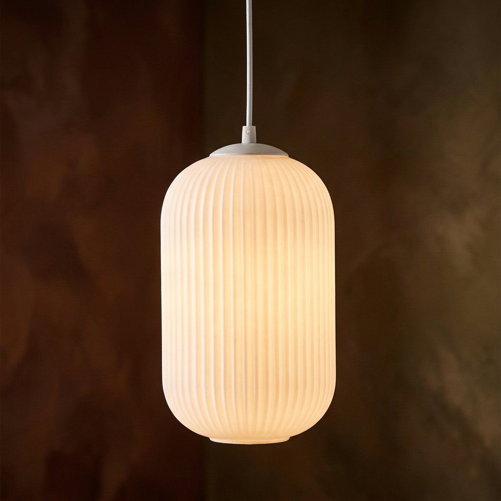 Suspension Métal Verre Blanc · photo 12