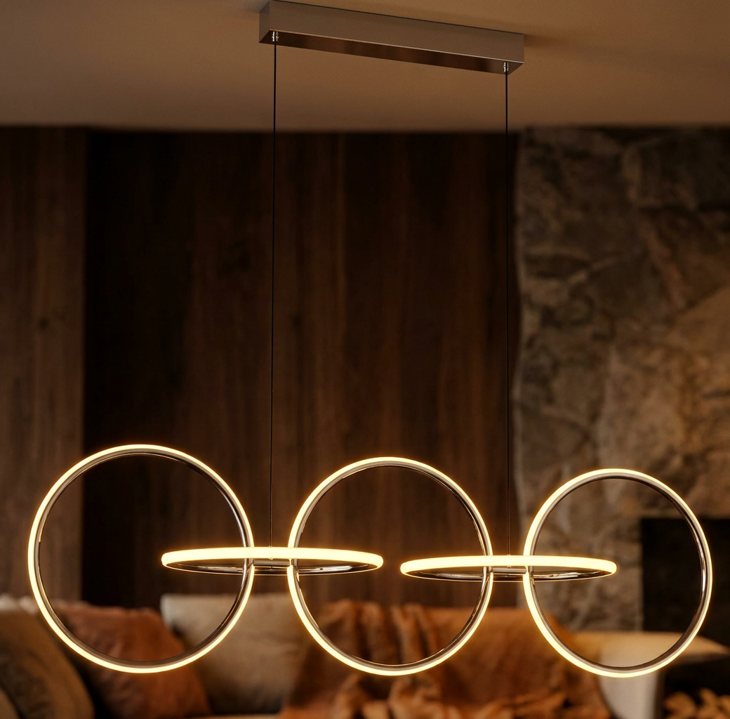 Suspension LED Acier Composite Chromé · Kos · photo 11