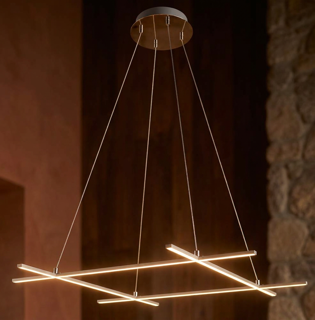Suspension LED Acier Composite Argenté · Andros · photo 12