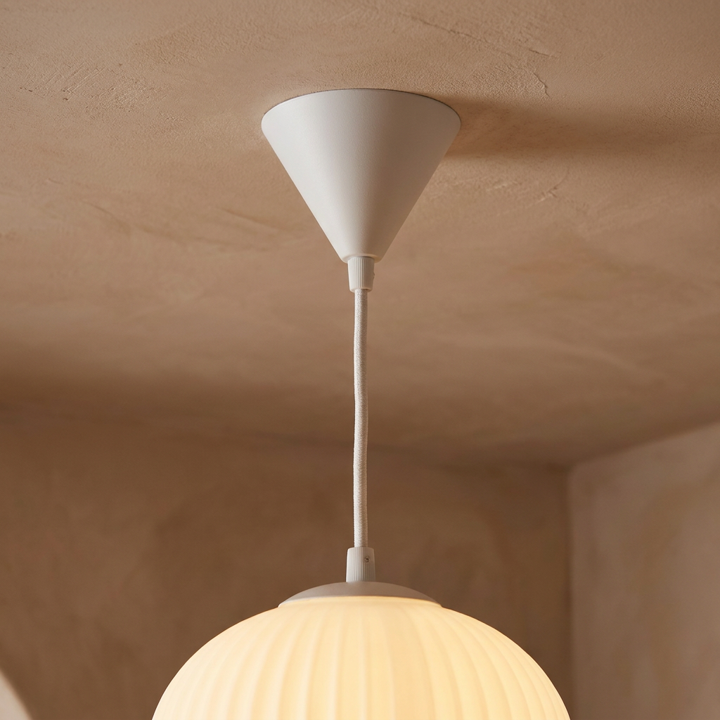 Suspension Métal Verre Blanc · photo 14