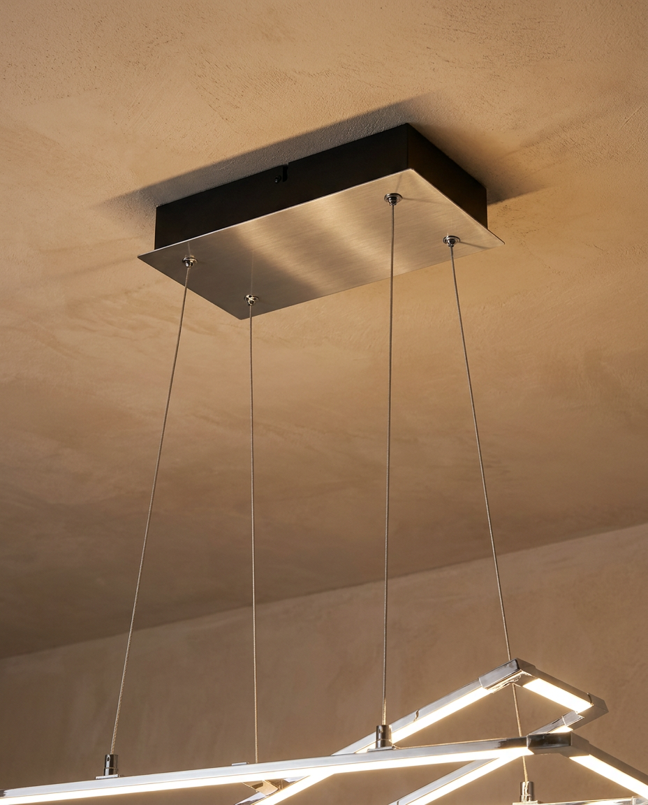 Suspension LED Acier Composite Argenté Gris · Kseros · photo 14