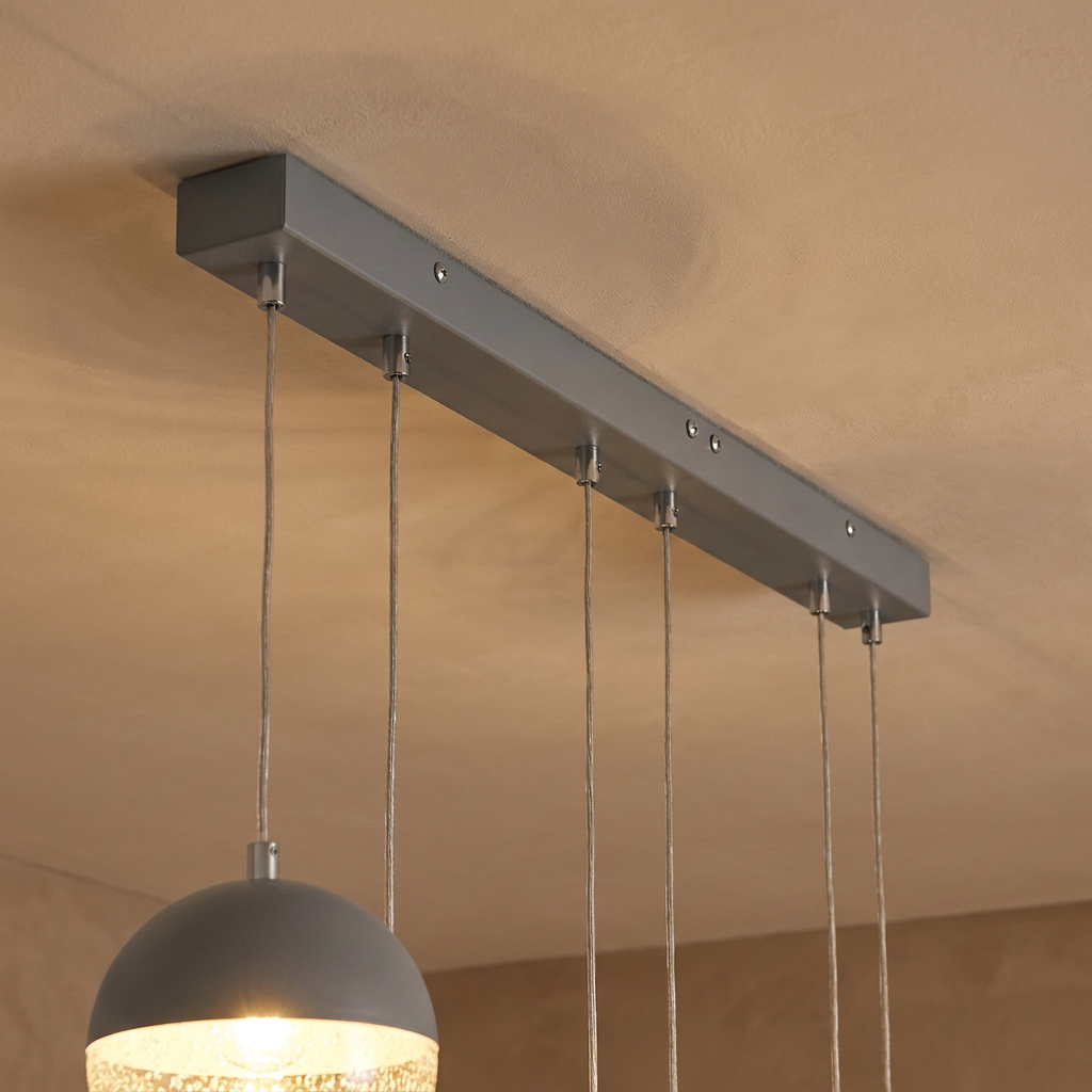 Suspension LED Métal Verre Gris · Furni · photo 14