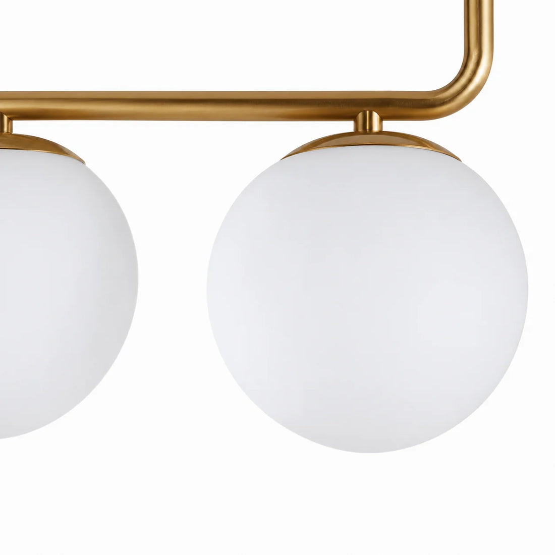 Suspension 3 Globes Verre Opale Structure Laiton · Aurora · photo 2