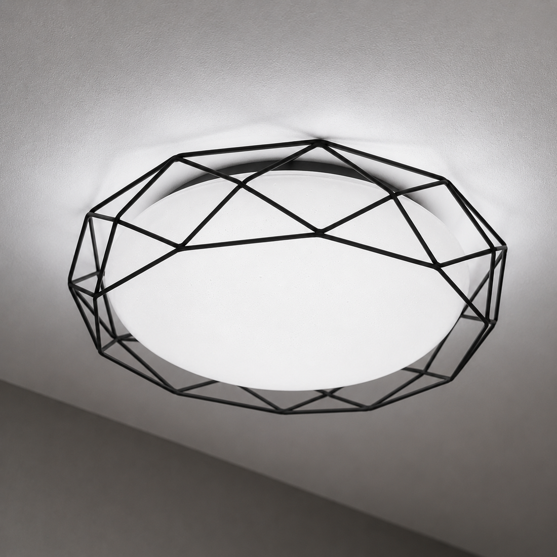 Plafonnier LED Acier Composite Noir | Sven