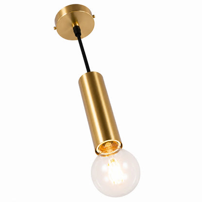 Suspension Cylindre Doré Ampoule Apparente | Dallas Solo