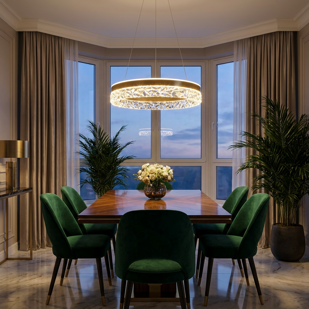 Suspension LED Acier Composite Doré | Frozi
