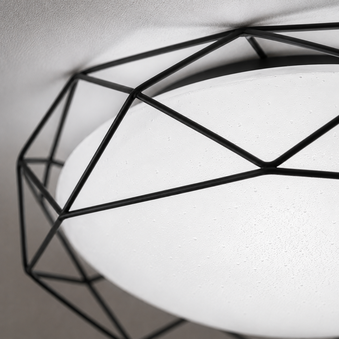 Plafonnier LED Acier Composite Noir | Sven