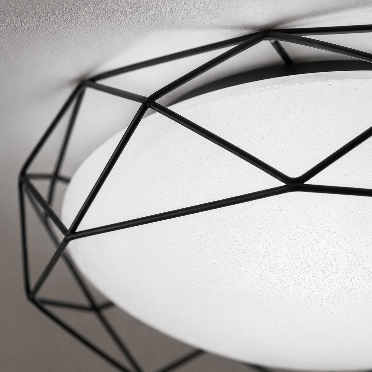 Plafonnier LED Acier Composite Noir | Sven